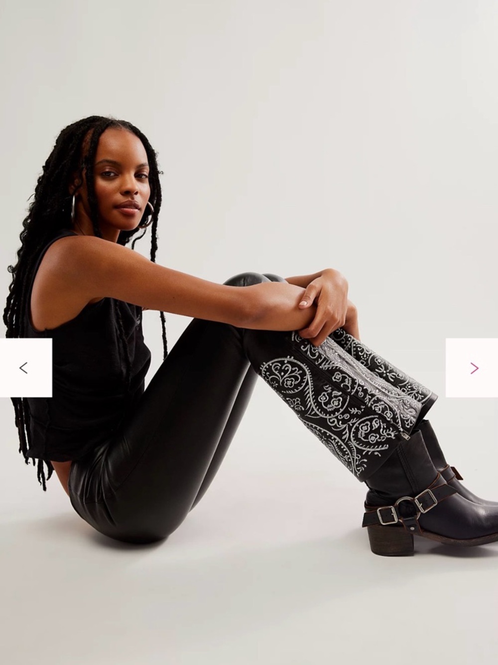 Understated Leather x Free People Embroidered Moto Pants